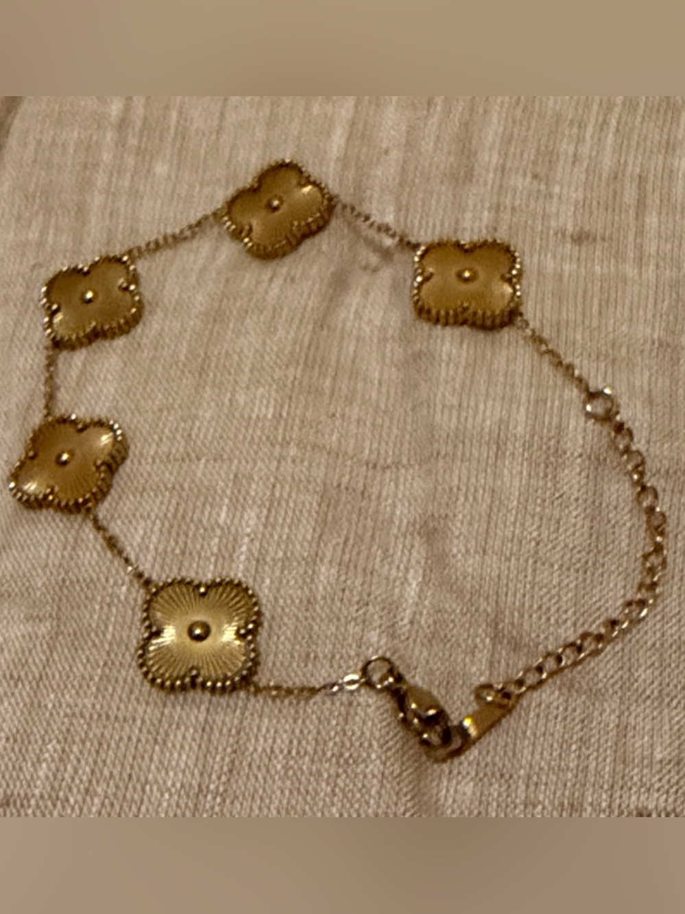 Stainless Steel Golden Floral Link Bracelet